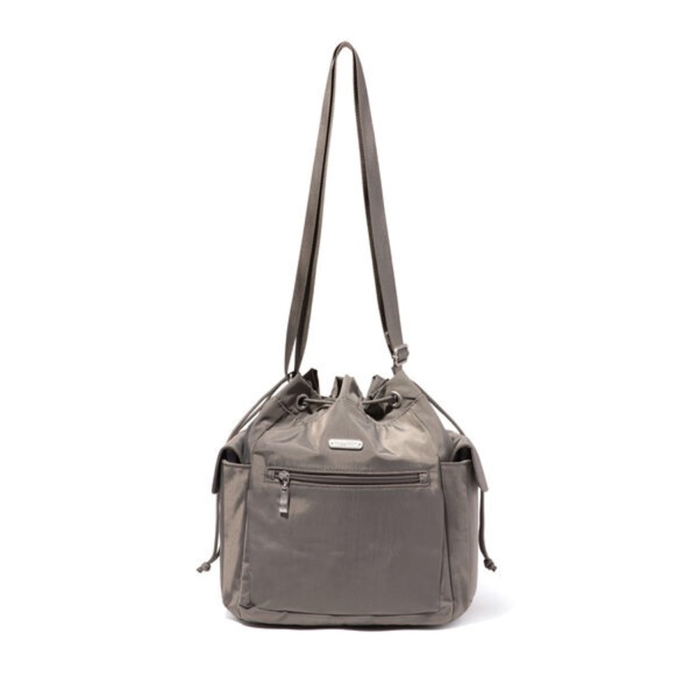 Baggallini Drawstring Crossbody Bag, Gray